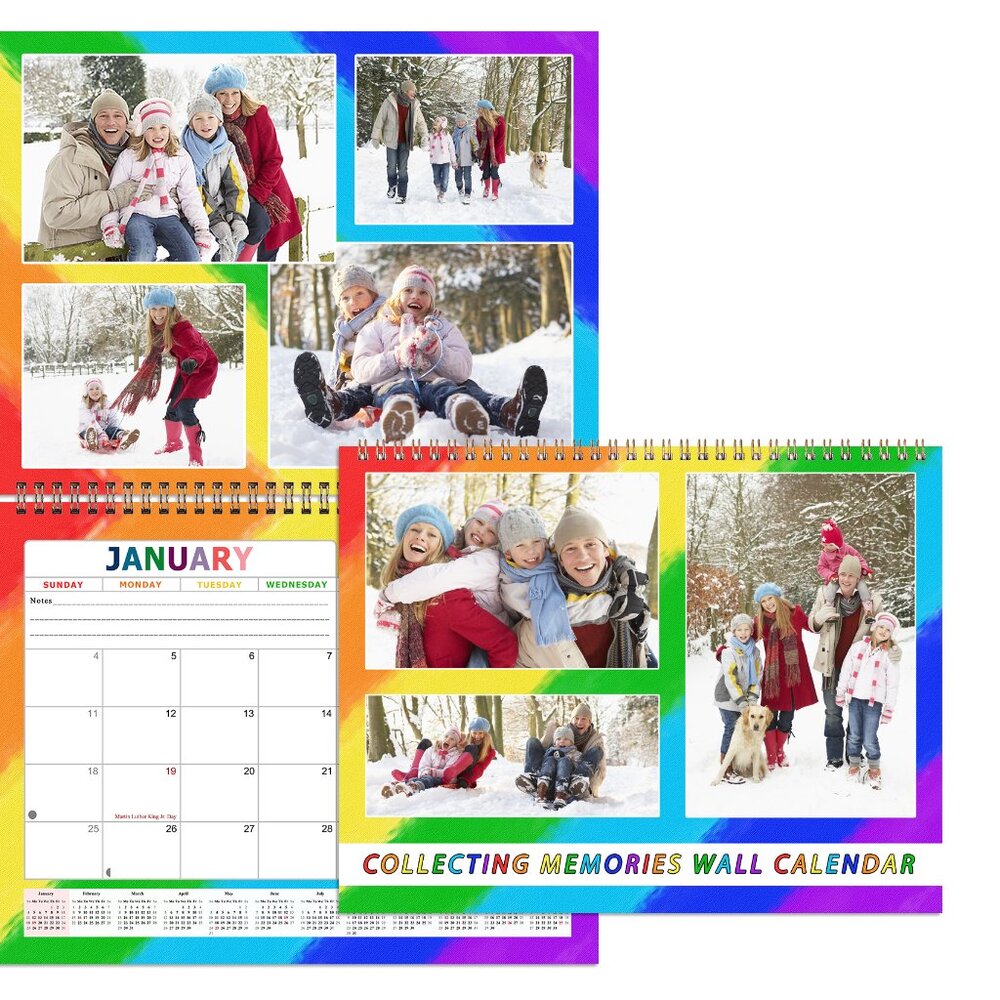 2027 Scrapbook Wall Calendar Spiral-bound - 12 Months Desktop #014